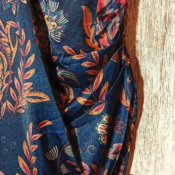 NEW averie Halley Paisley floral cobalt blue draped corset midi women dress XXL - Picture 6 of 15